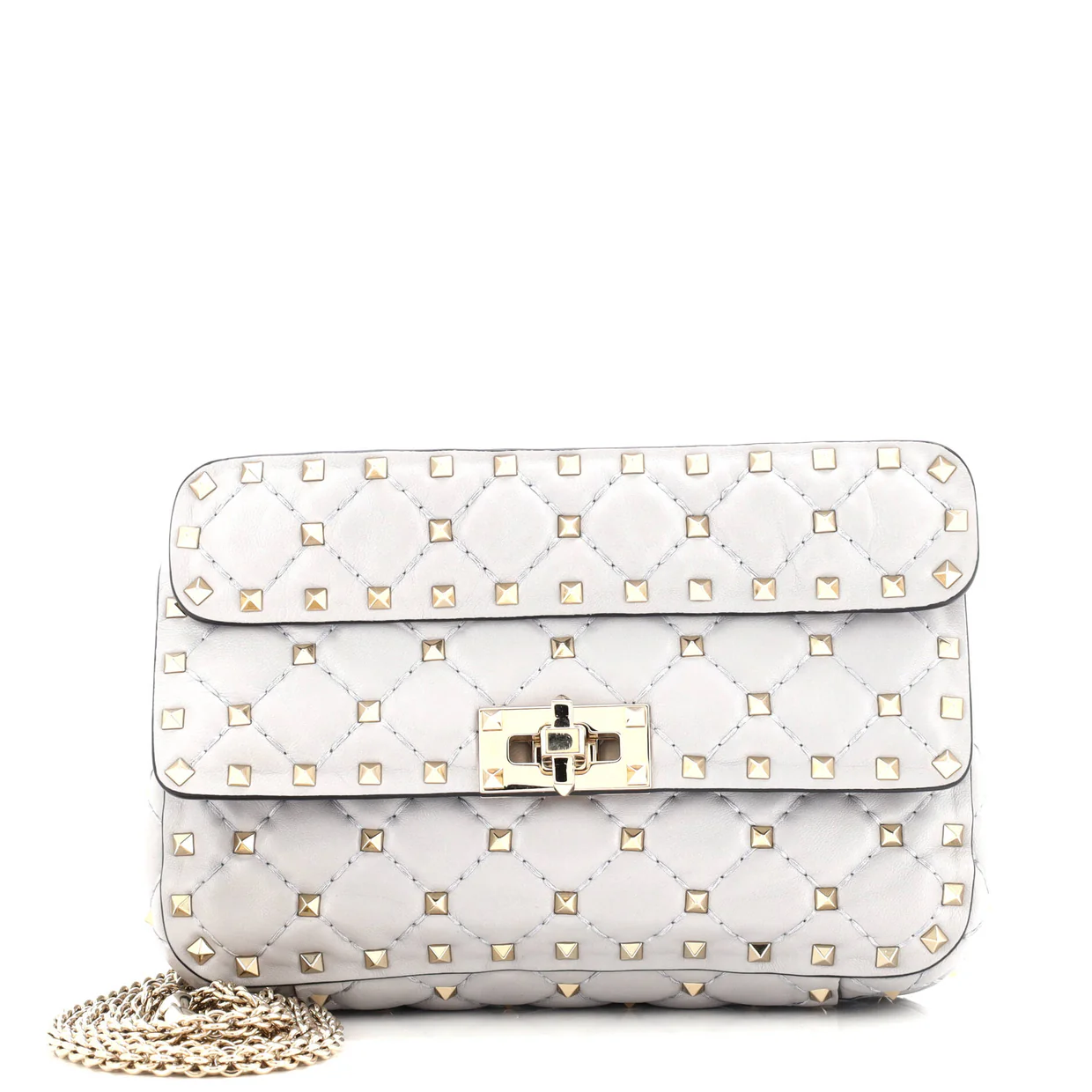 Rockstud Spike Flap Bag Quilted Leather Small - Deep Luxury
