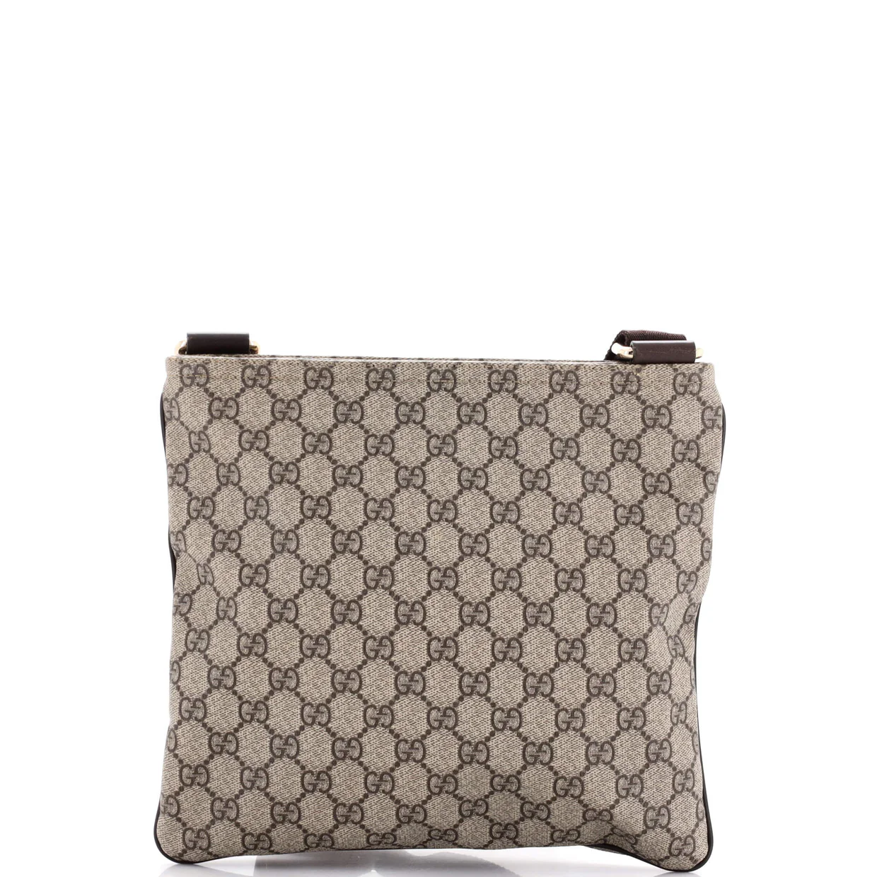 Front Zip Flat Messenger Bag GG Coated Canvas Medium - Deep Luxury