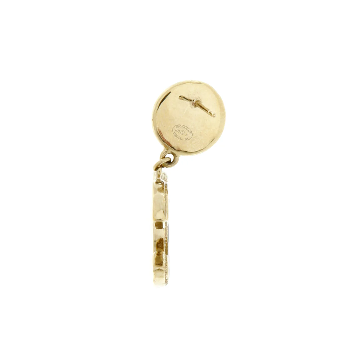 CC Drop Earrings Metal with Faux Pearl and Resin - Deep Luxury