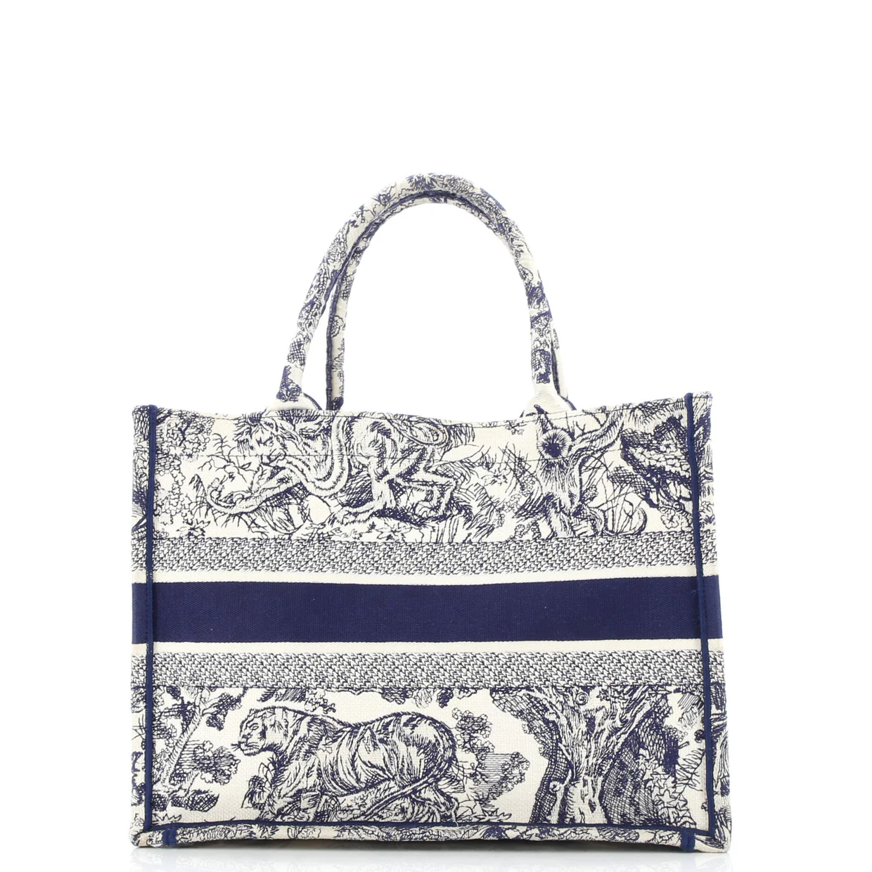 Book Tote Embroidered Canvas Medium - Deep Luxury