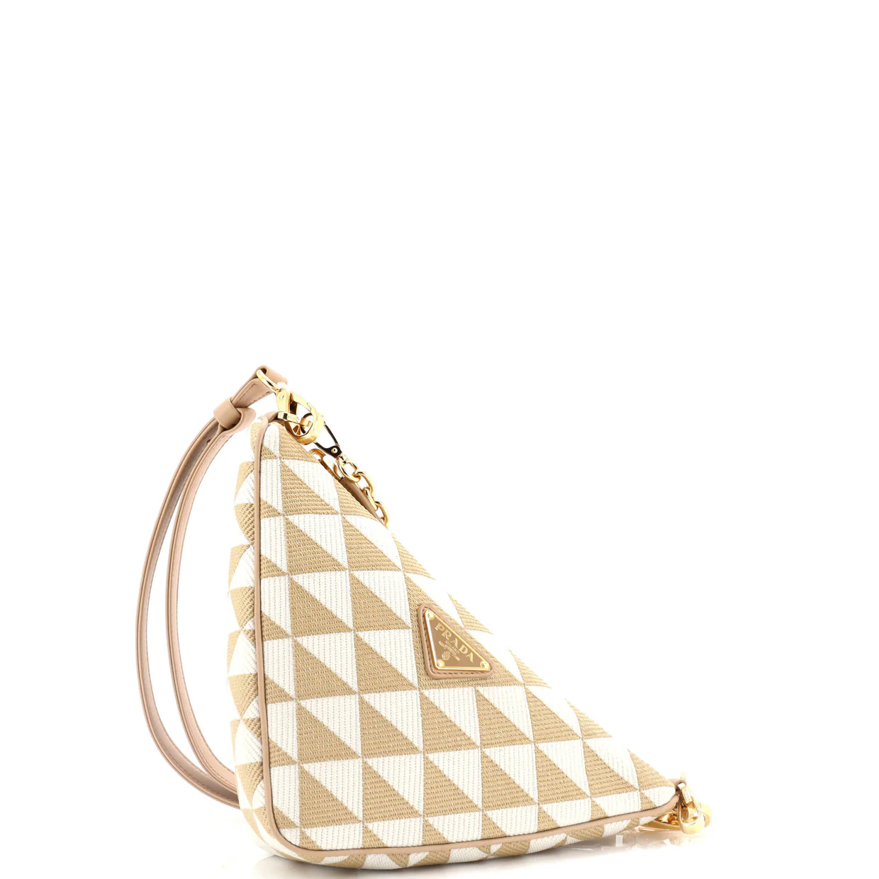 Symbole Triangle Bag Leather and Jacquard Mini - Deep Luxury
