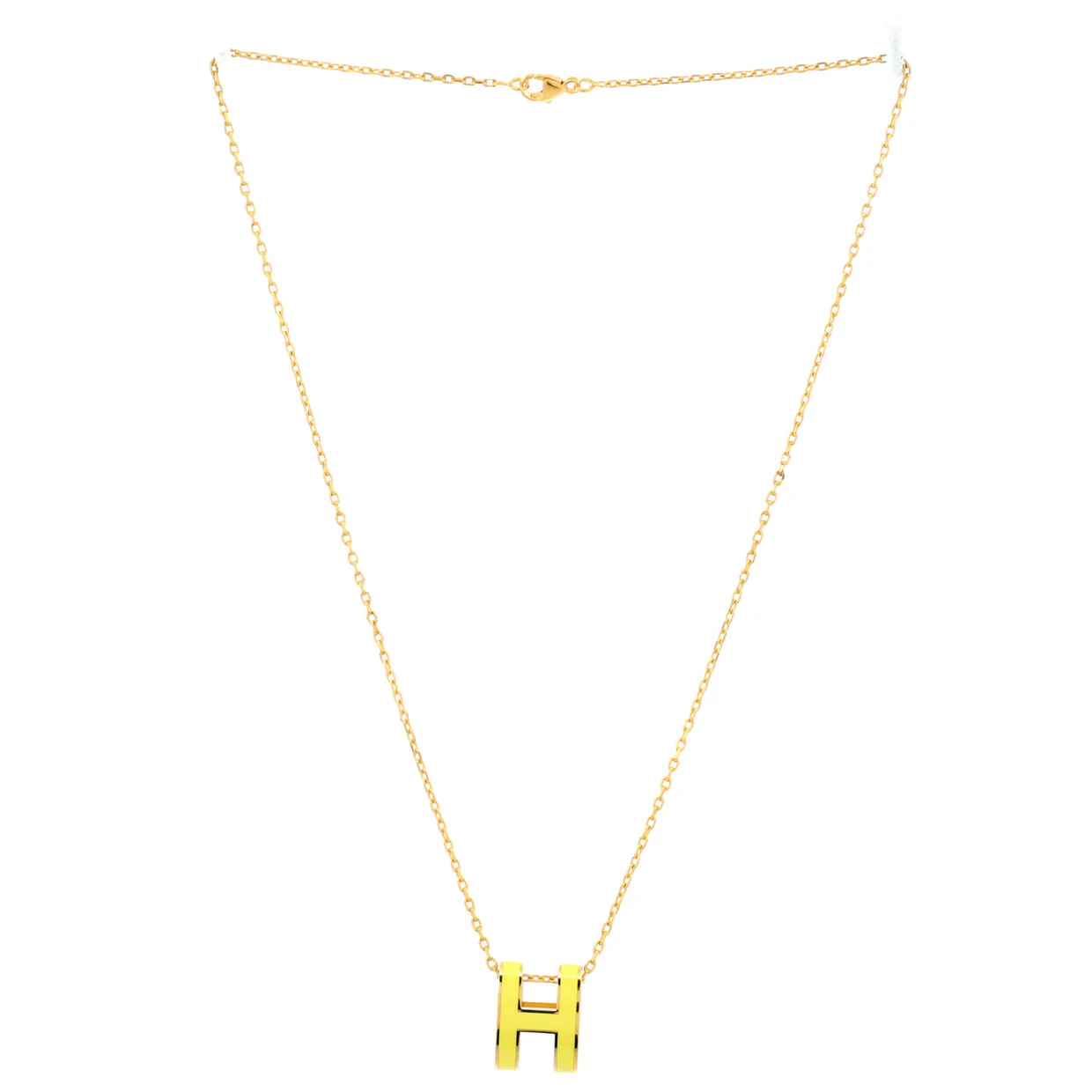 Pop H Pendant Chain Necklace Metal and Enamel - Deep Luxury