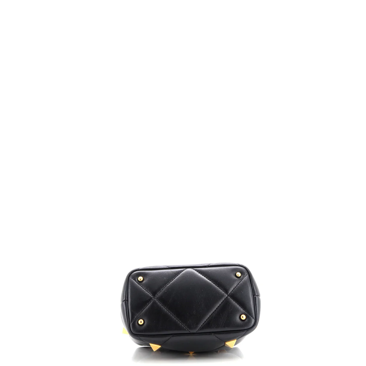 Roman Stud Top Handle Bag Quilted Leather Small - Deep Luxury