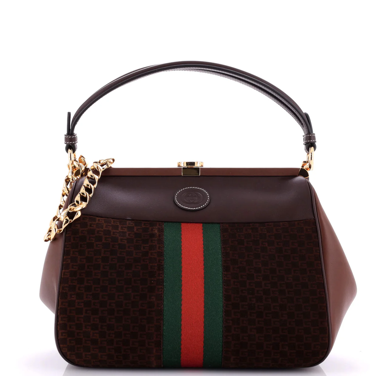 Virgo Tote Bag GG Suede with Leather Medium - Deep Luxury