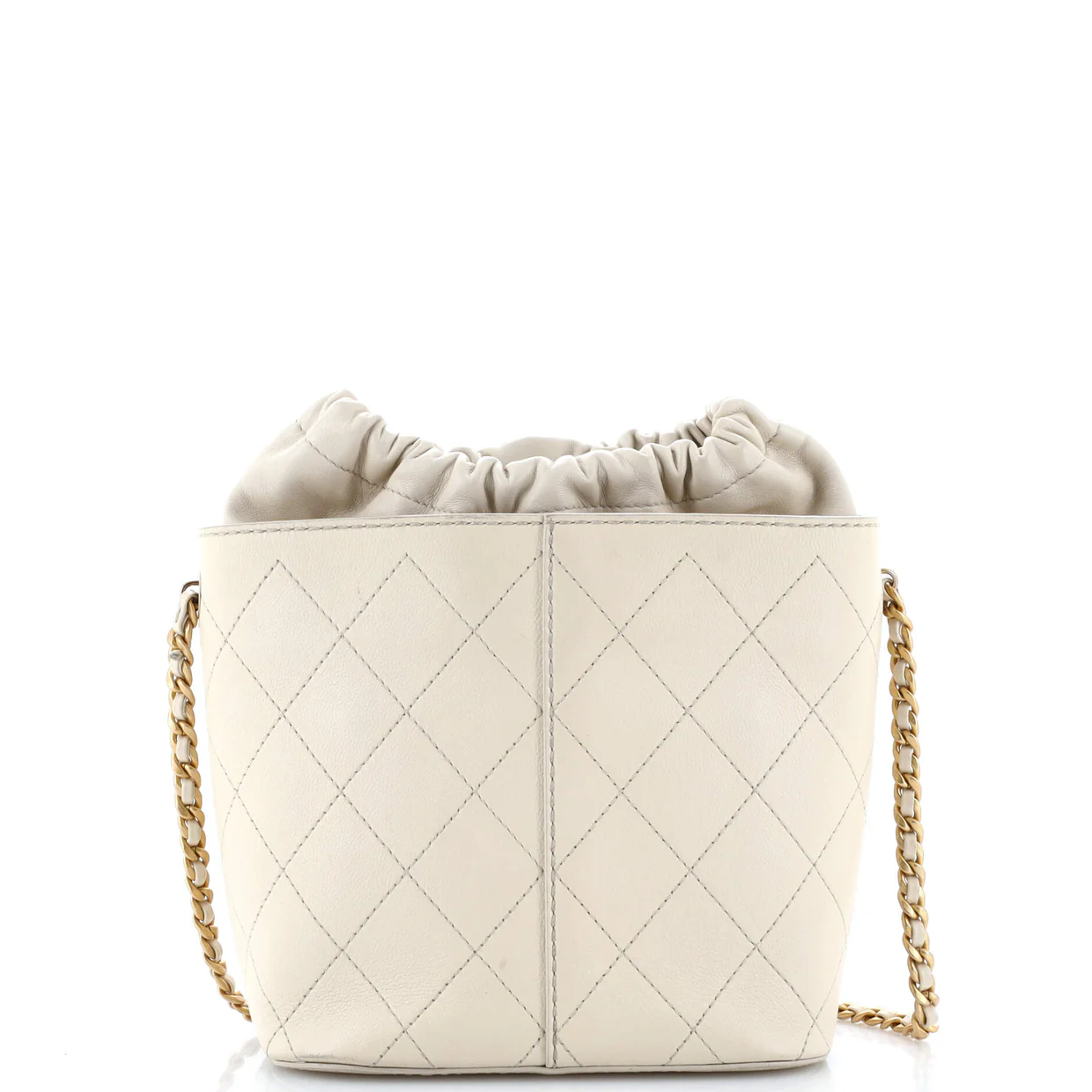 CC Drawstring Bucket Crossbody Bag Stitched Calfskin Medium - Deep Luxury