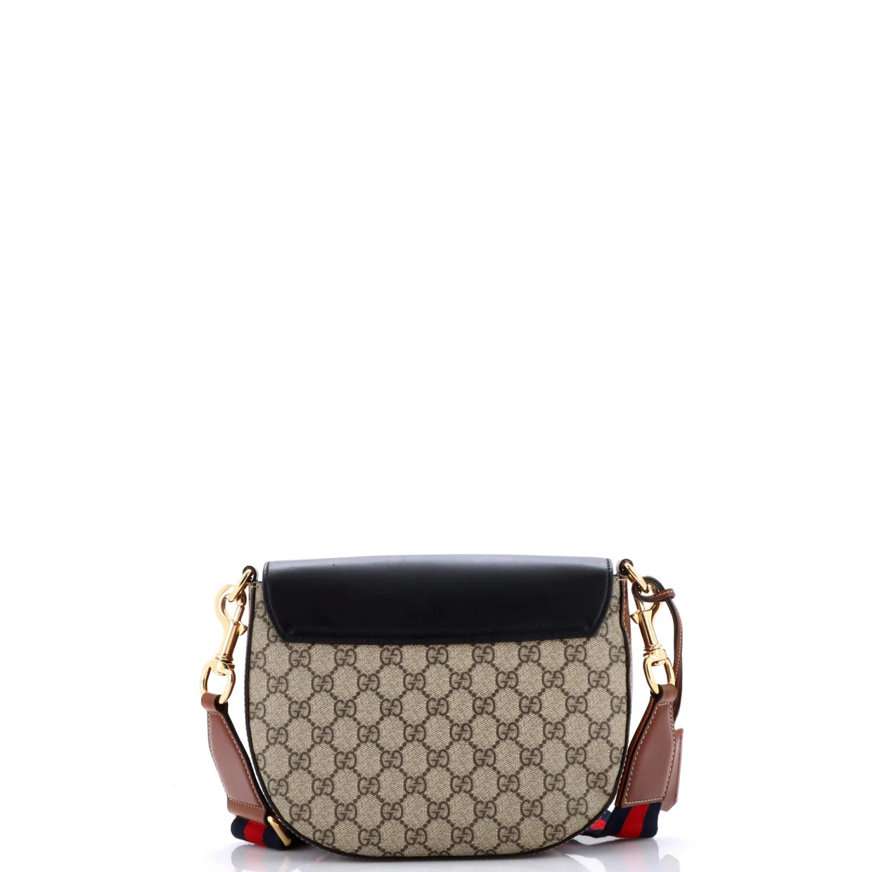 Padlock Saddle Shoulder Bag GG Coated Canvas and Leather Medium - Deep Luxury