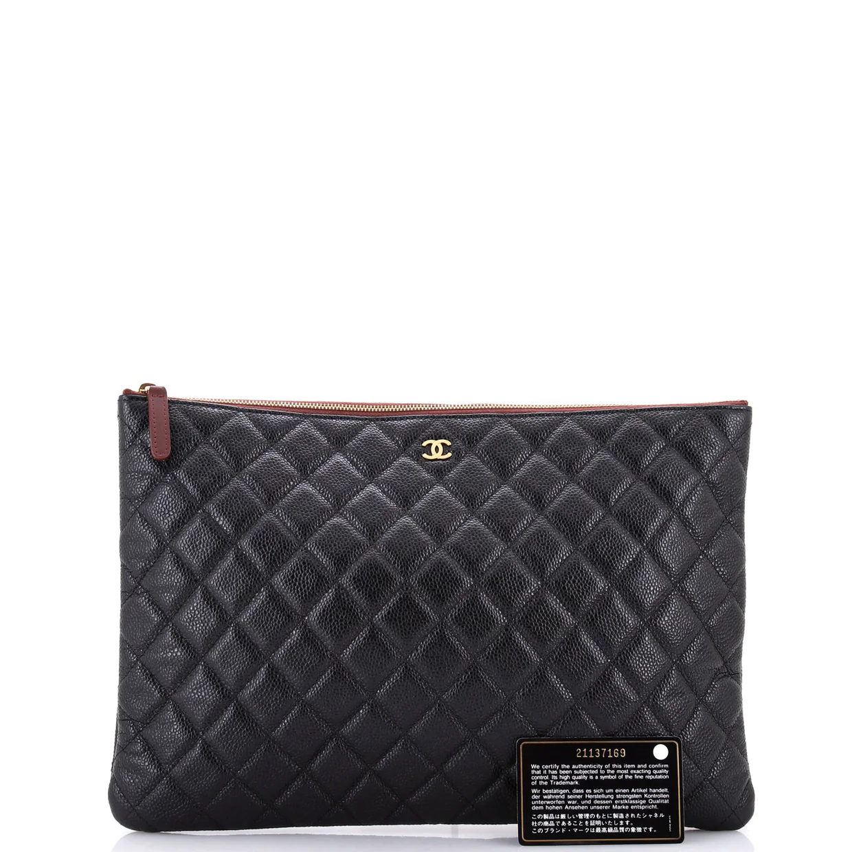 O Case Clutch Quilted Caviar Large - Deep Luxury