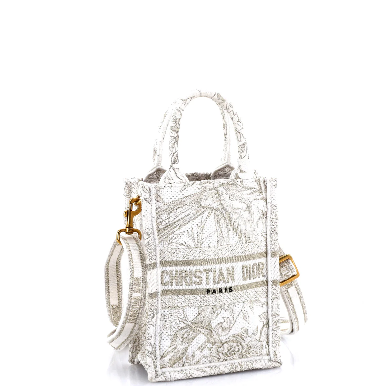 Book Tote Phone Bag Embroidered Canvas Mini - Deep Luxury