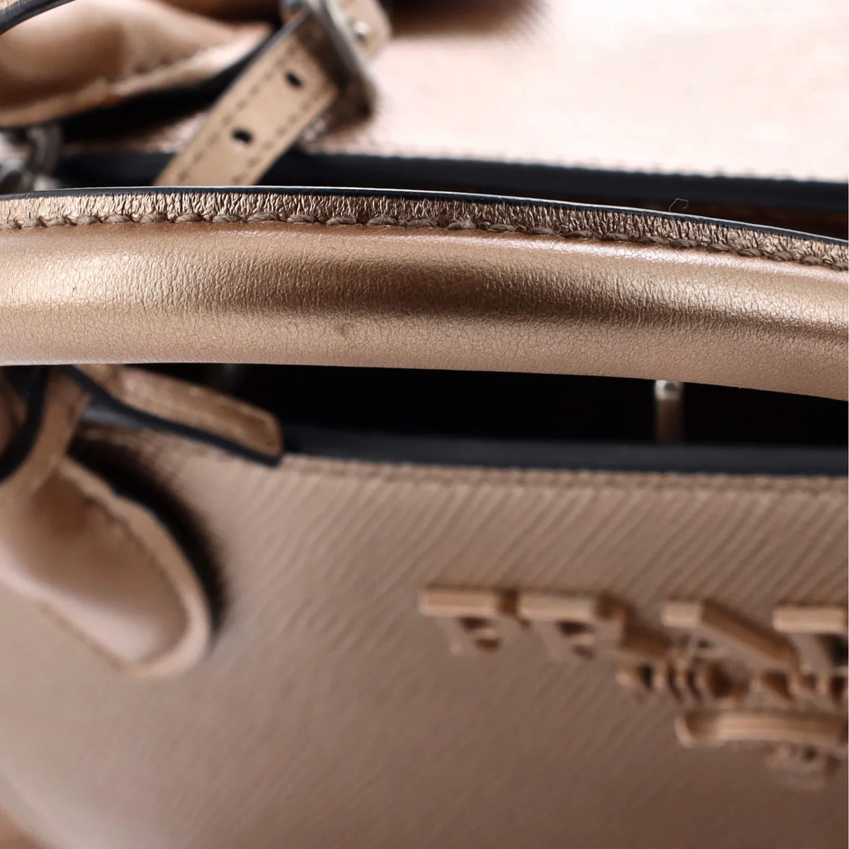 Monochrome Tote Saffiano with City Calf Small - Deep Luxury