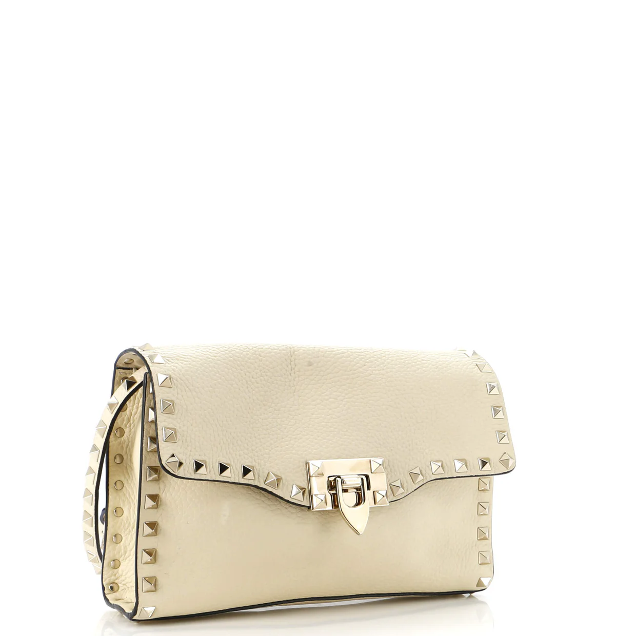 Rockstud Flip Lock Flap Bag Leather Medium - Deep Luxury