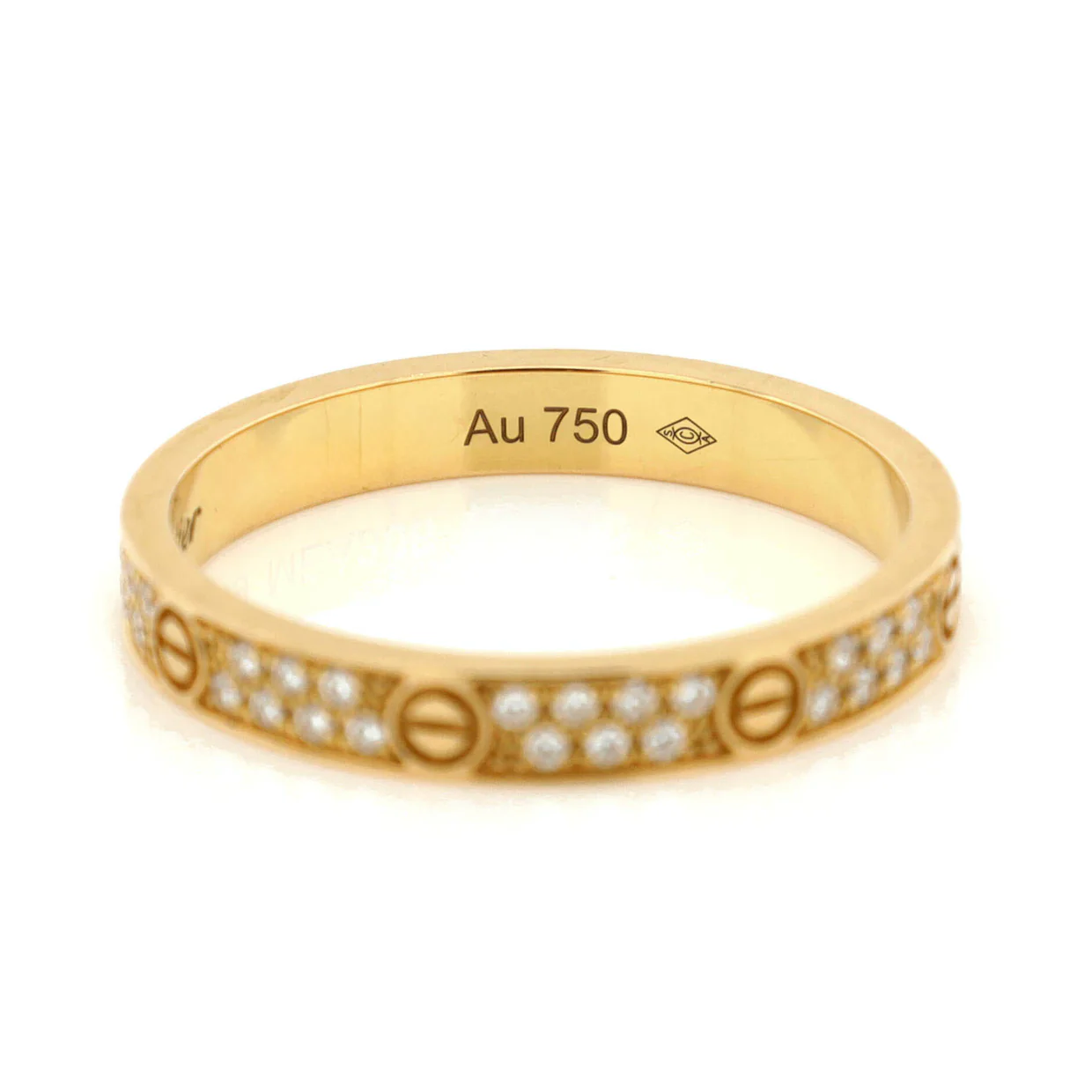 Love Wedding Band Pave Diamonds Ring 18K Yellow Gold and Diamonds Small - Deep Luxury
