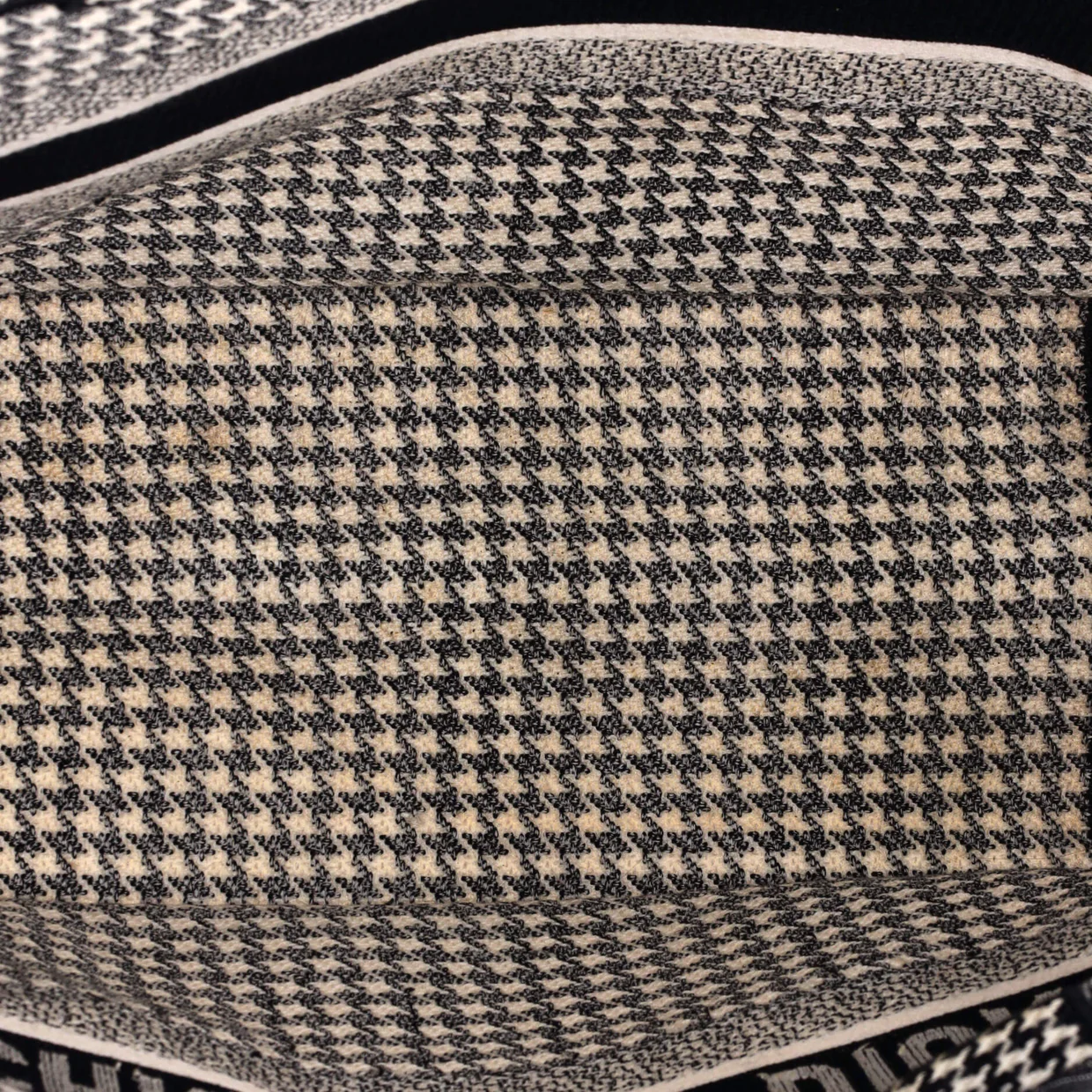 Book Tote Houndstooth Canvas Medium - Deep Luxury