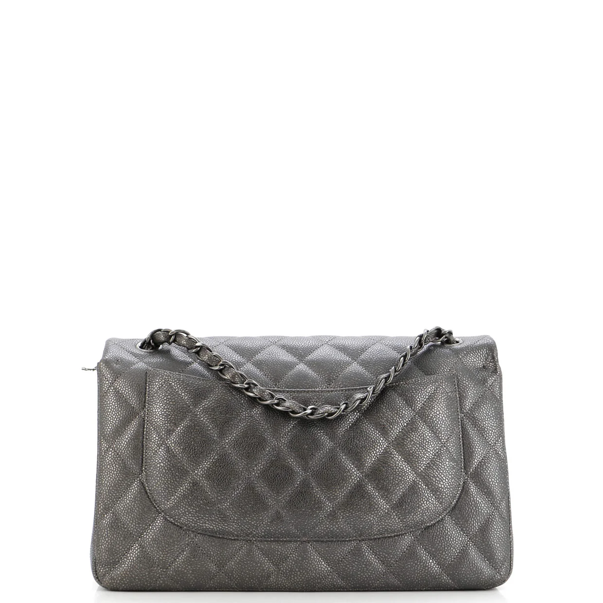 Classic Double Flap Bag Quilted Metallic Caviar Jumbo - Deep Luxury