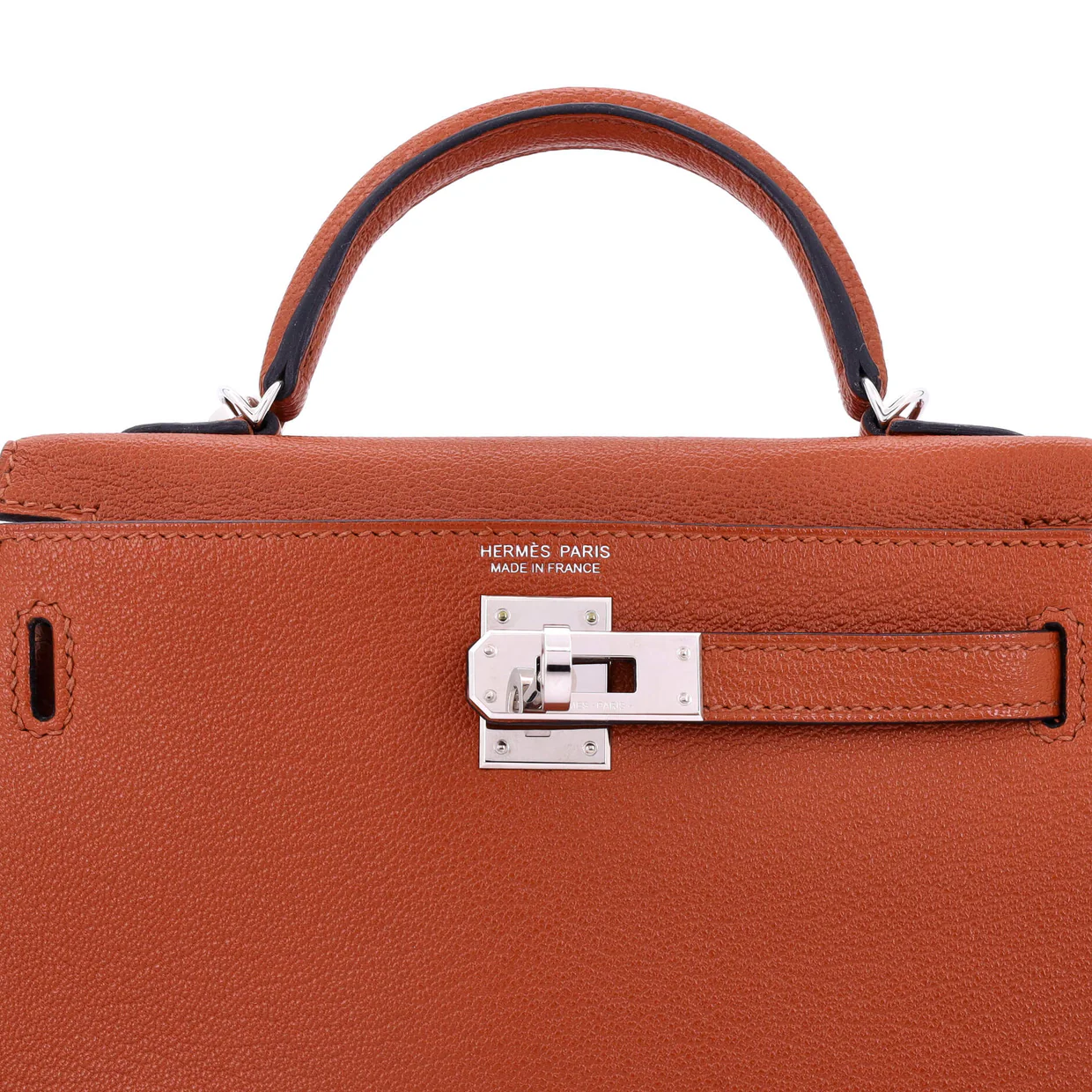Kelly Mini II Amazone Handbag Brown Chevre Mysore with Palladium Hardware 20 - Deep Luxury