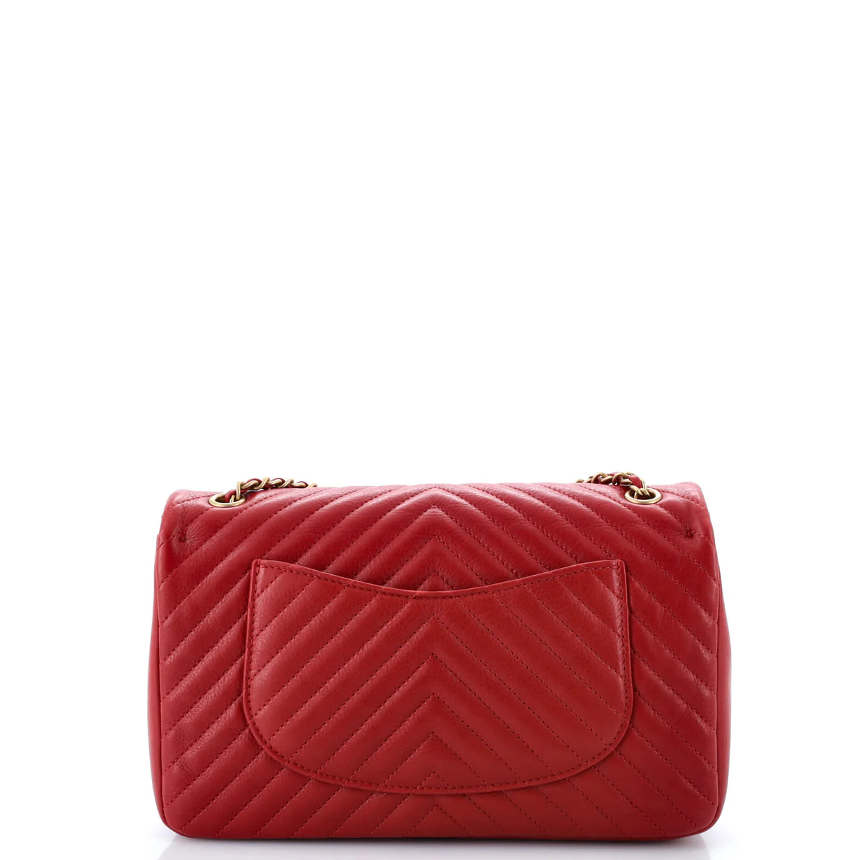 Rock the Corner Flap Bag Chevron Leather Medium - Deep Luxury