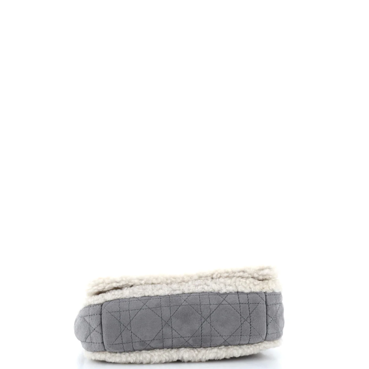 Caro Bag Cannage Quilt Suede with Shearling Small - Deep Luxury