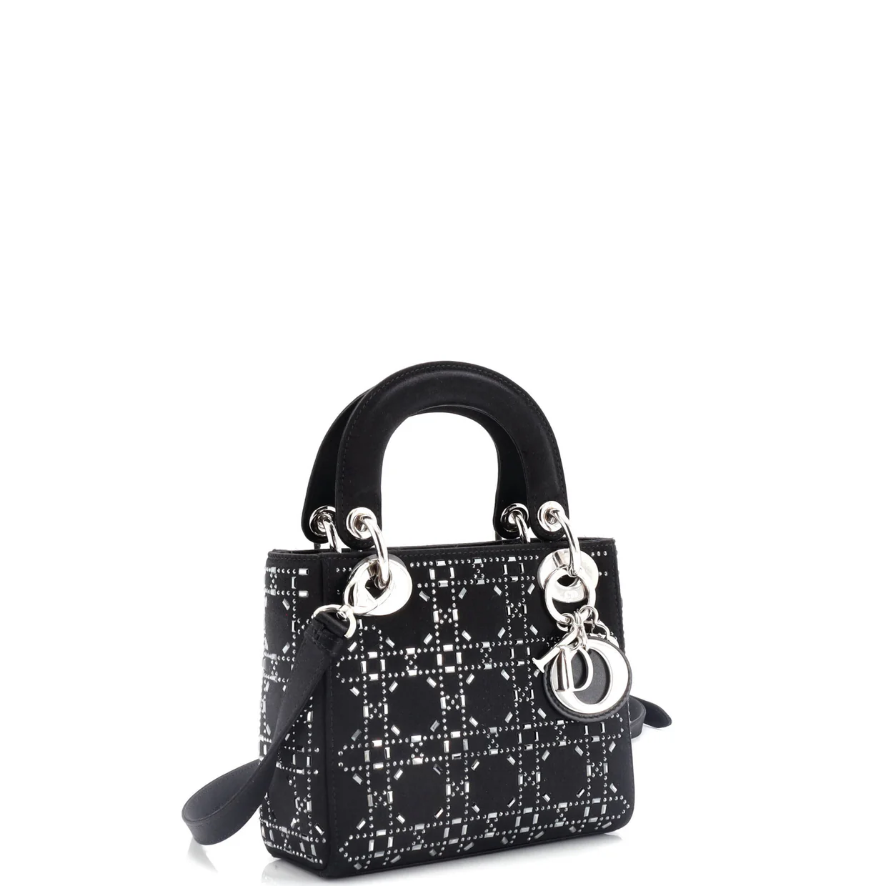 Lady Dior Bag Crystal Embellished Cannage Quilt Satin Mini - Deep Luxury