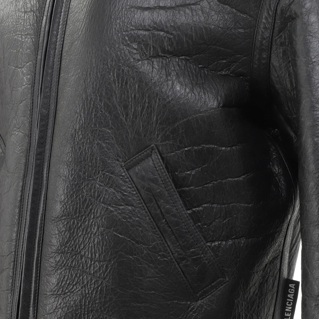 Graffiti Zip Jacket Leather and Shearling - Deep Luxury