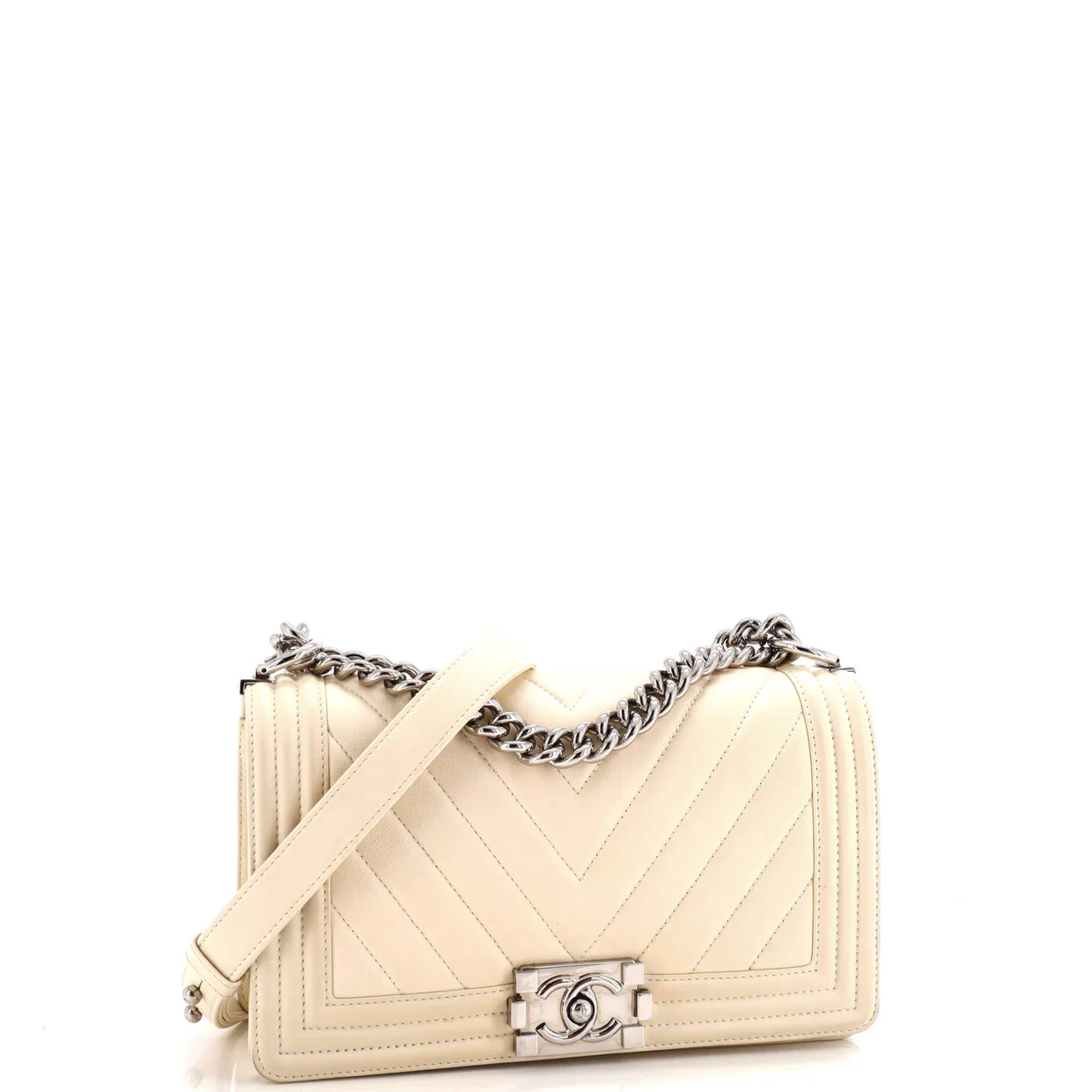 Boy Flap Bag Chevron Calfskin Old Medium - Deep Luxury