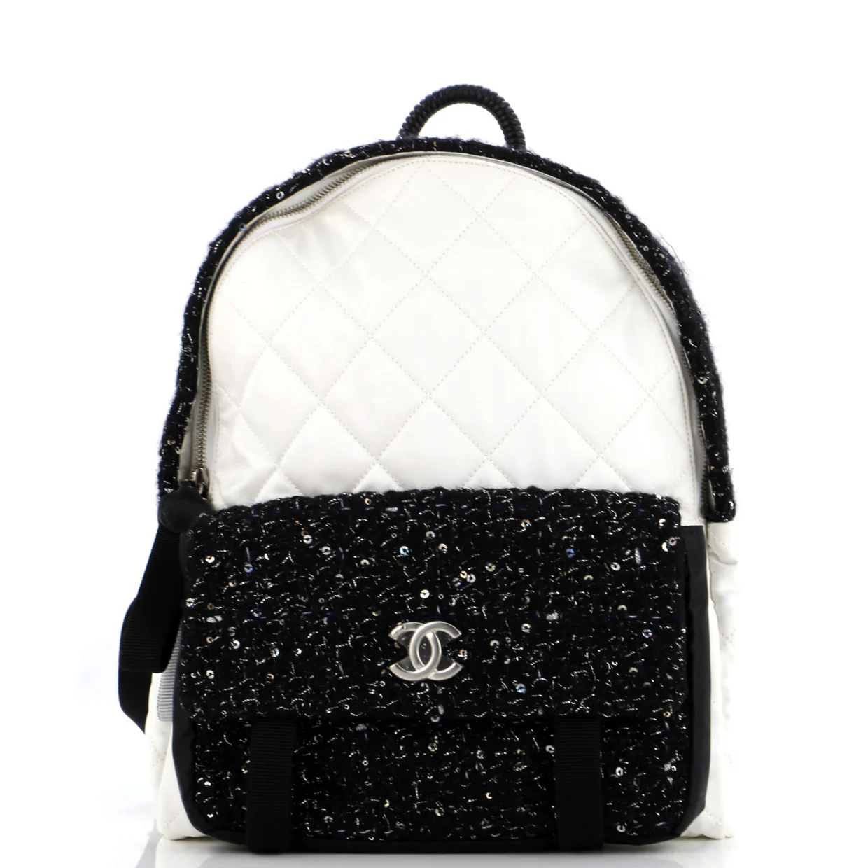 Astronaut Essentials Backpack Quilted Nylon with Tweed Medium - Deep Luxury