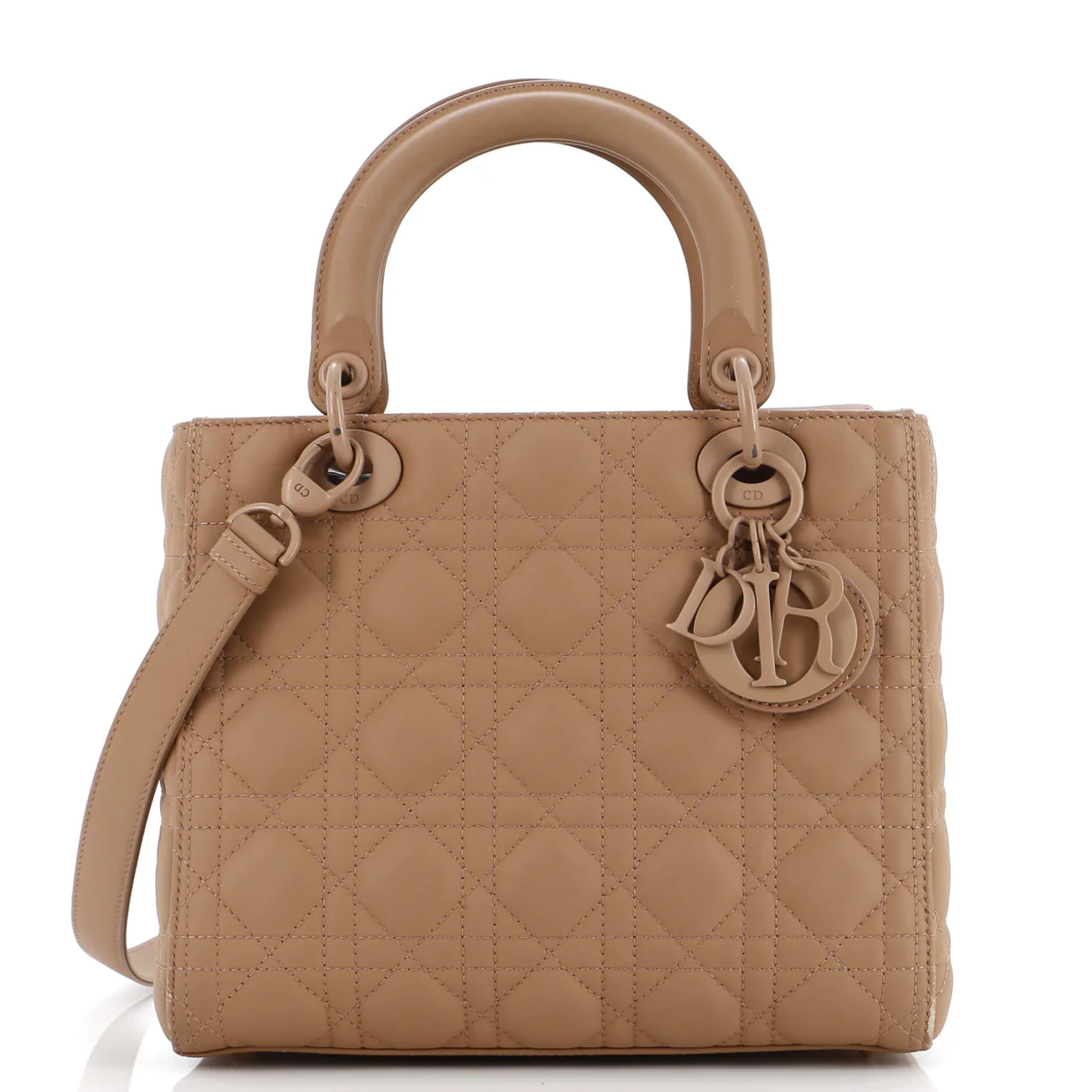 Ultra Matte Supple Lady Dior Bag Cannage Studded Lambskin Medium - Deep Luxury