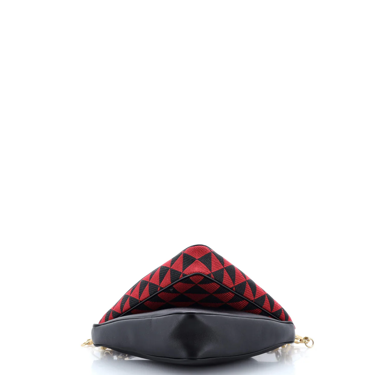Double Symbole Triangle Bag Leather and Jacquard Mini - Deep Luxury