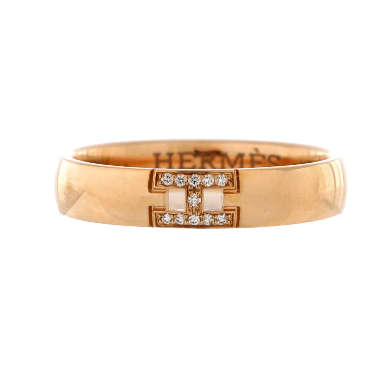Ever Herakles Wedding Band Ring 18K Rose Gold with Diamonds - Deep Luxury
