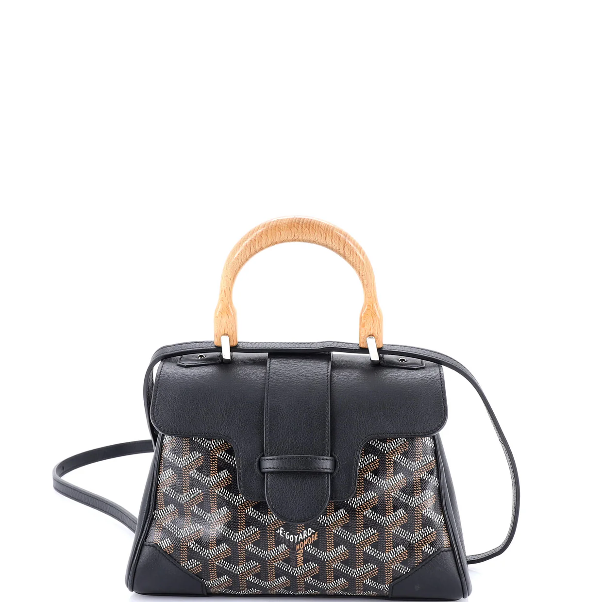 Saigon Top Handle Bag Coated Canvas with Leather Mini - Deep Luxury