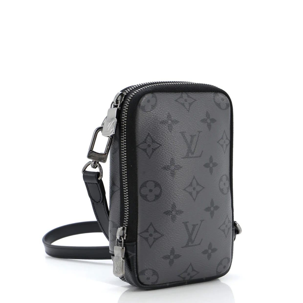 Double Phone Pouch Reverse Monogram Eclipse Canvas - Deep Luxury