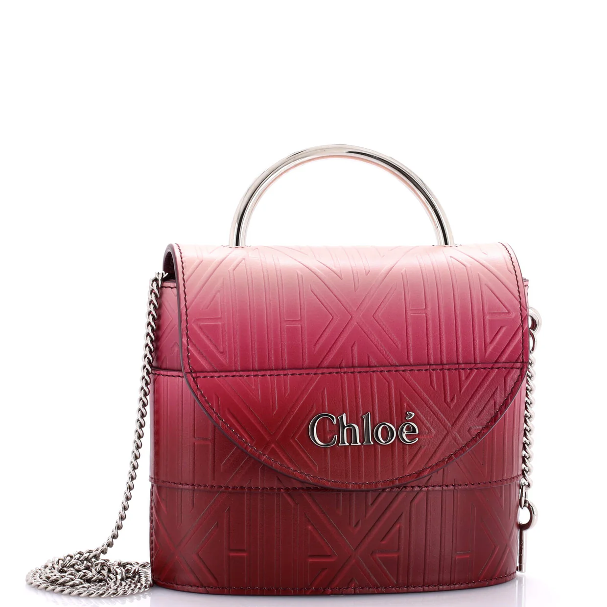 Aby Lock Bag Embossed Leather Small - Deep Luxury