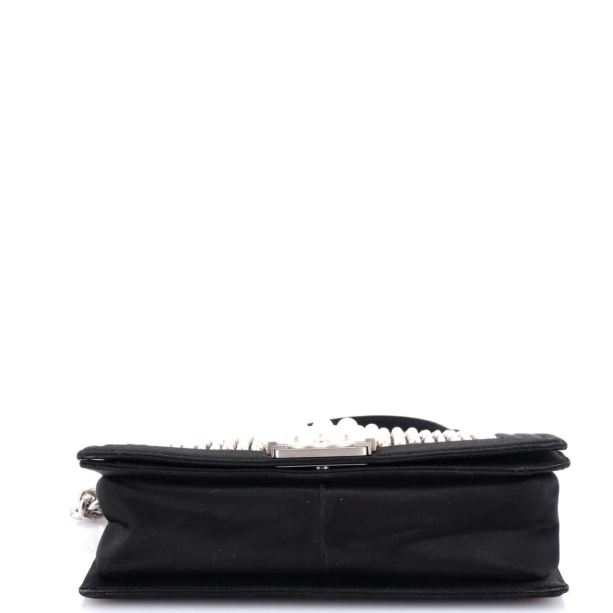 Boy Flap Bag Pearl Embellished Satin Old Medium - Deep Luxury