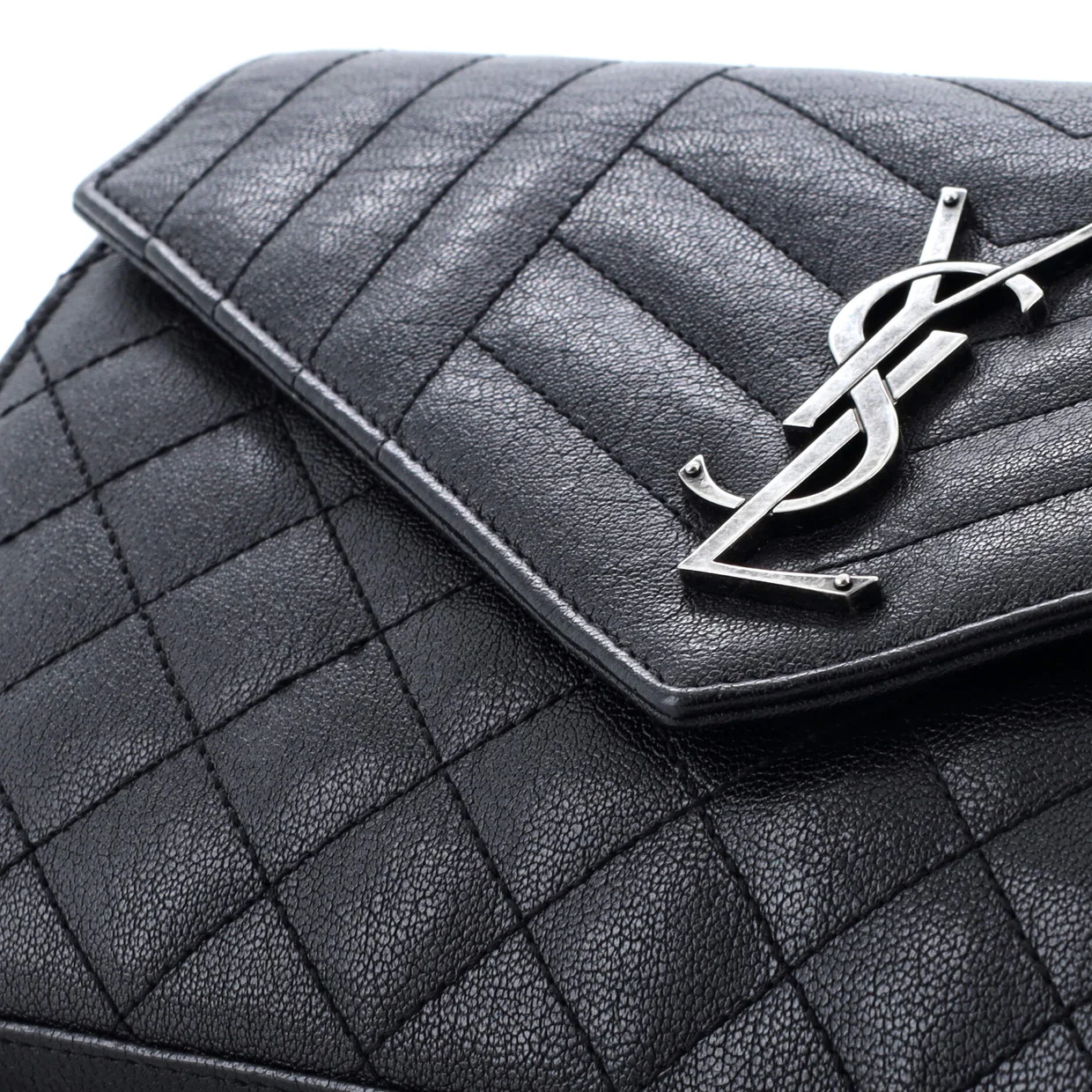 Classic Monogram Chain Wallet Mixed Matelasse Leather Medium - Deep Luxury