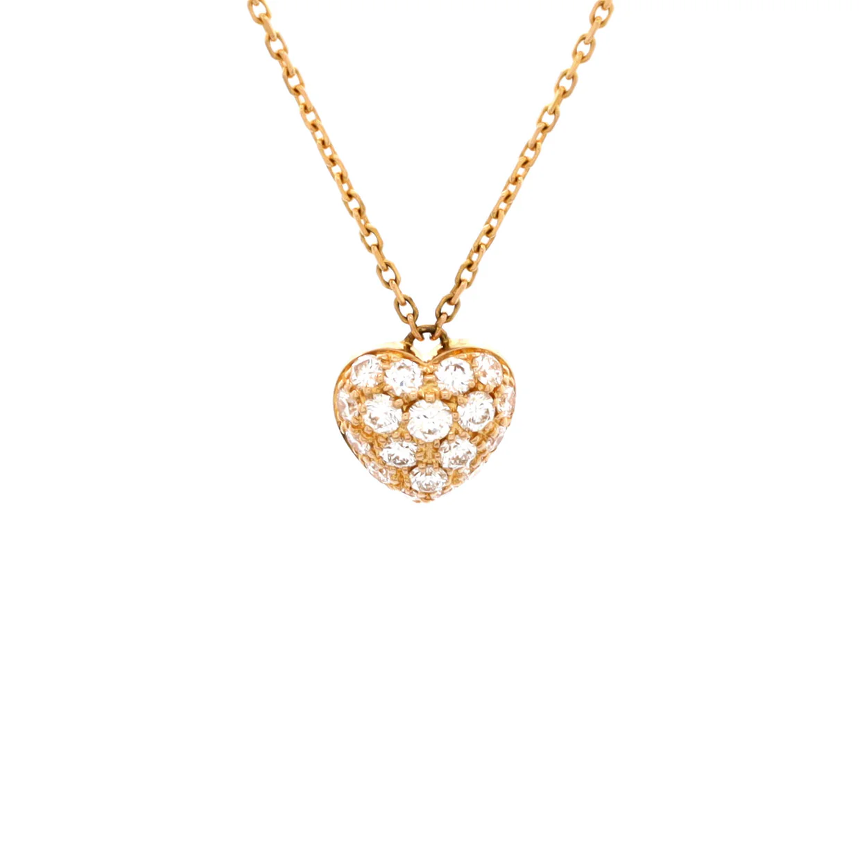 Heart Pendant Necklace 18K Rose Gold and Diamonds - Deep Luxury