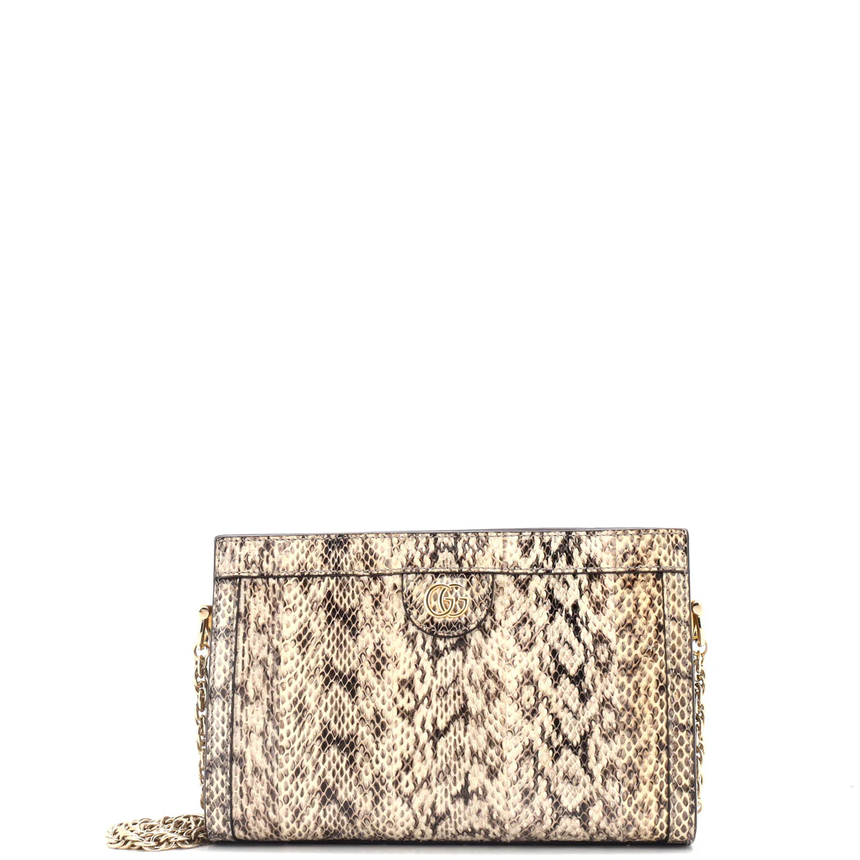Ophidia Chain Shoulder Bag Snakeskin Small - Deep Luxury