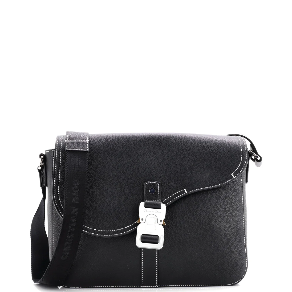 Saddle Buckle Flap Messenger Bag Leather Small - Deep Luxury