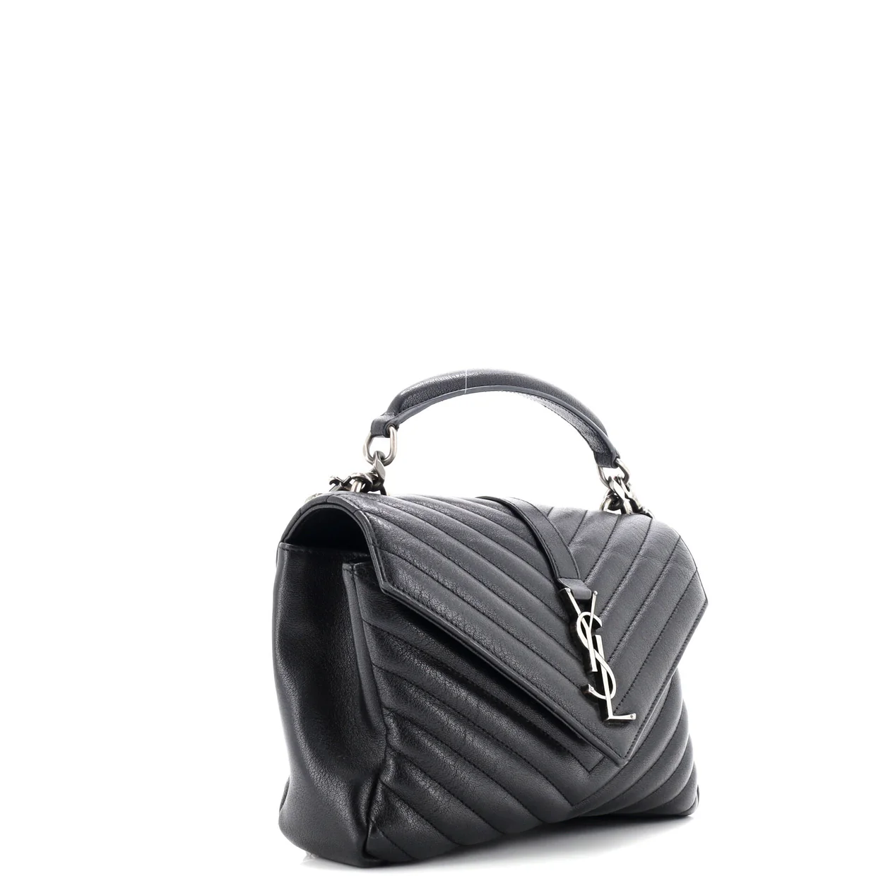 Classic Monogram College Bag Matelasse Chevron Leather Medium - Deep Luxury