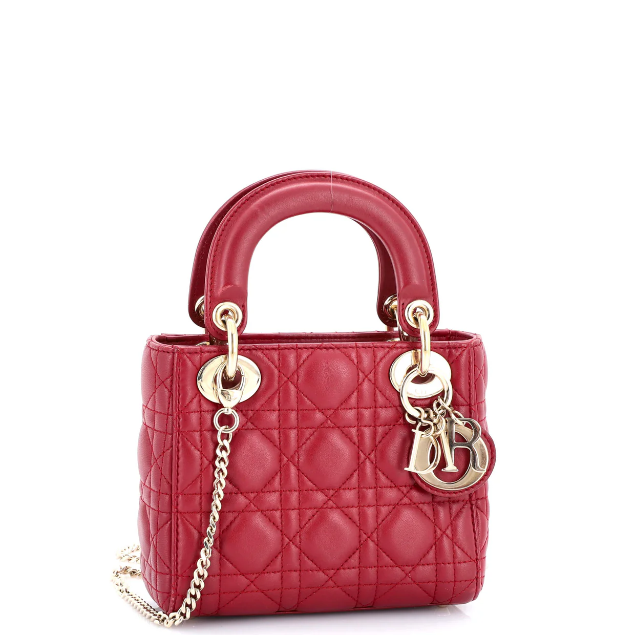 Lady Dior Chain Bag Cannage Quilt Lambskin Mini - Deep Luxury
