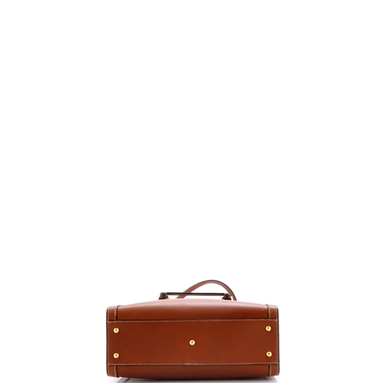 Diana NM Logo Bamboo Handle Tote Embossed Leather Small - Deep Luxury