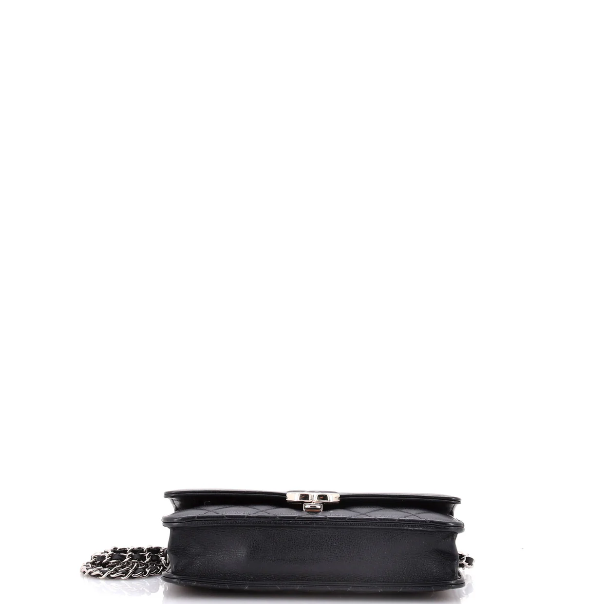 CC Box Wallet on Chain Quilted Calfskin - Deep Luxury