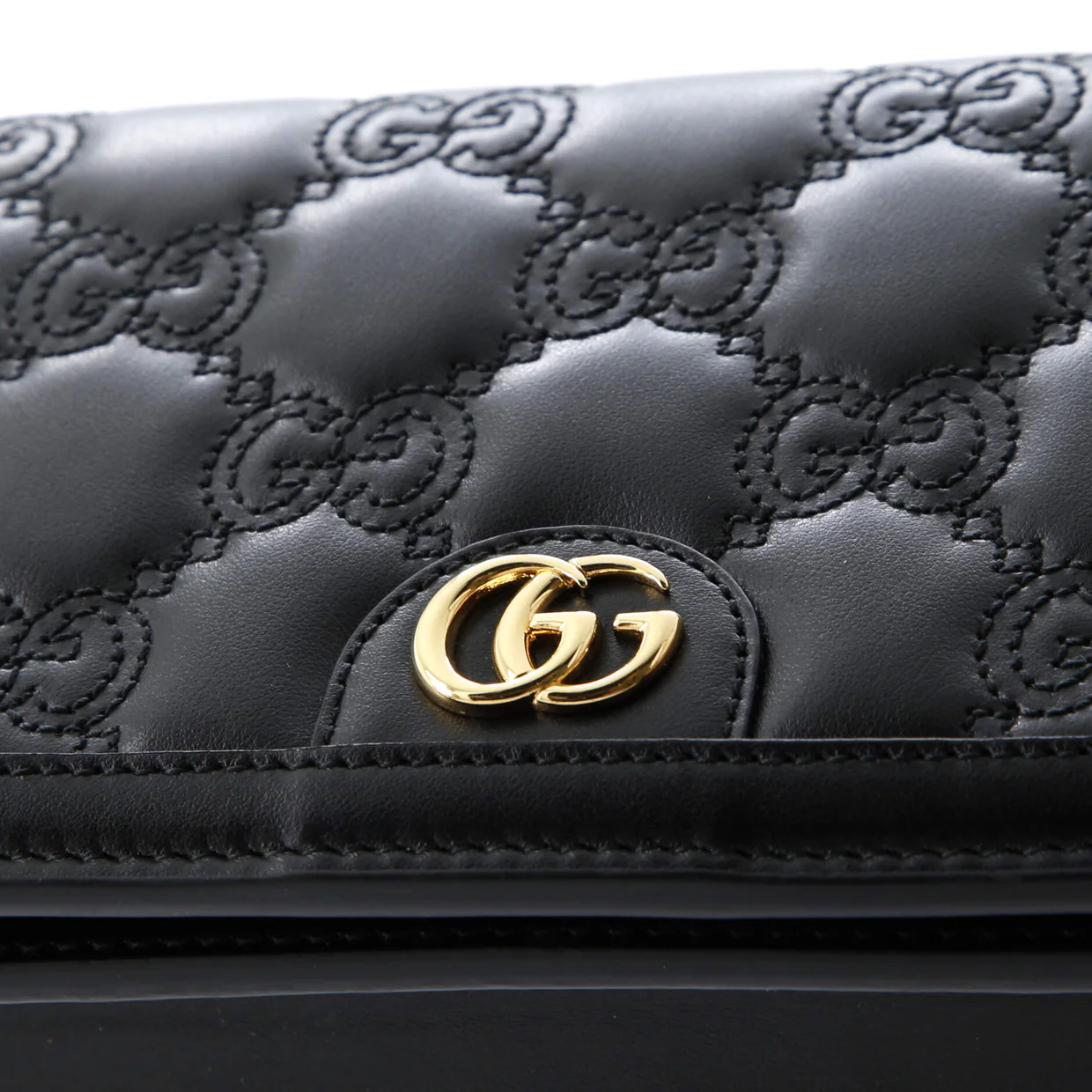 Petite GG Marmont Chain Wallet GG Matelasse Leather Mini - Deep Luxury