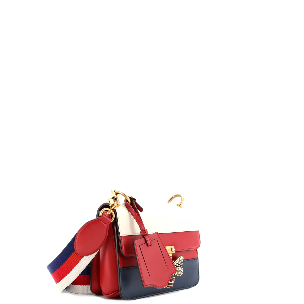 Queen Margaret Flap Bag Colorblock Leather Medium - Deep Luxury