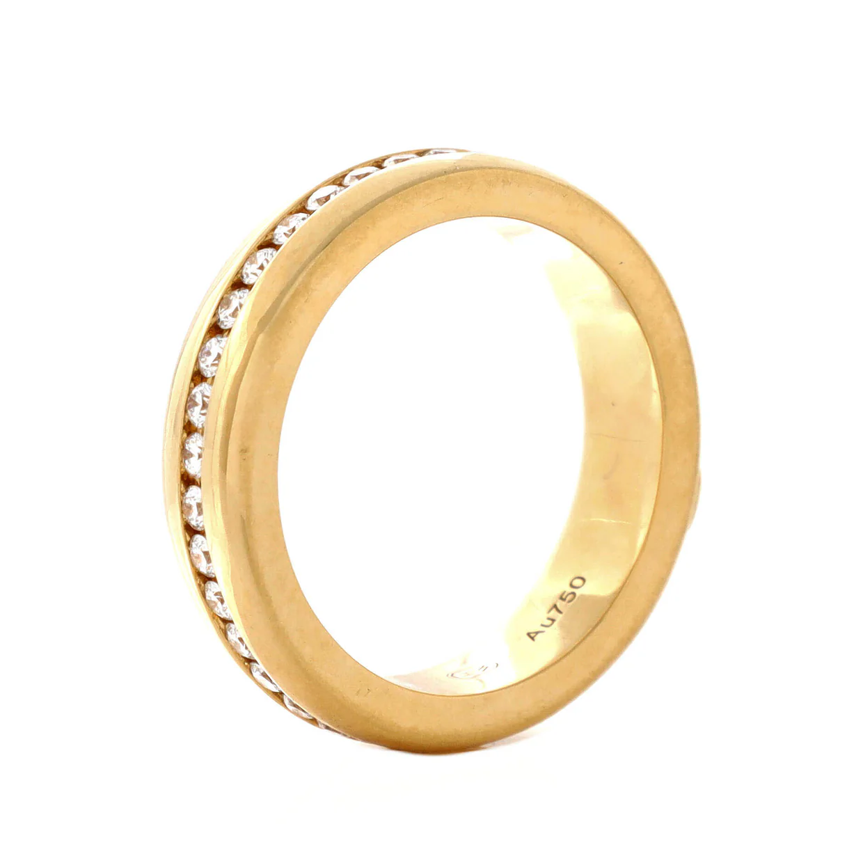 HW Logo Band Ring 18K Yellow Gold and Diamonds - Deep Luxury