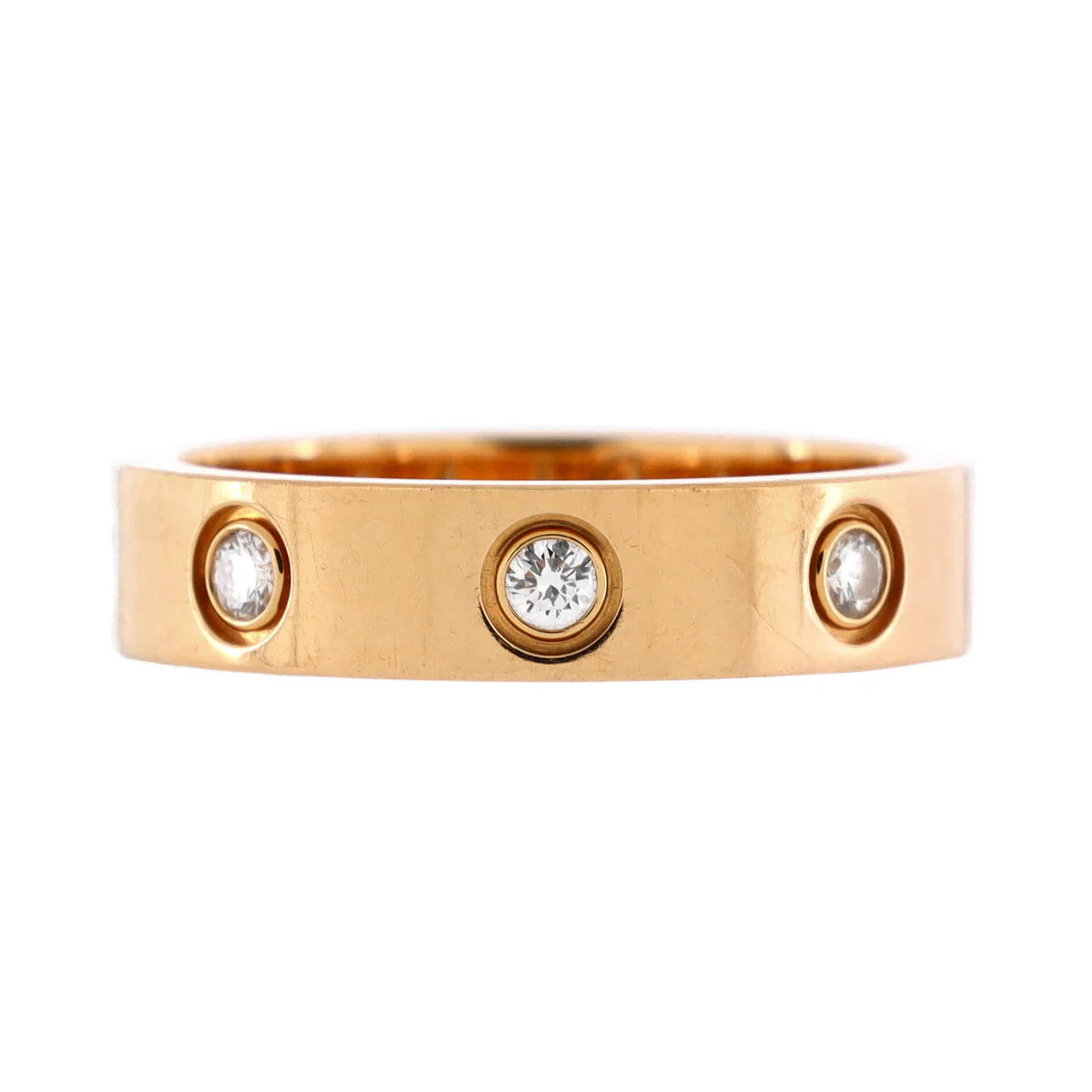 Love Wedding Band 8 Diamonds Ring 18K Rose Gold with Diamonds - Deep Luxury
