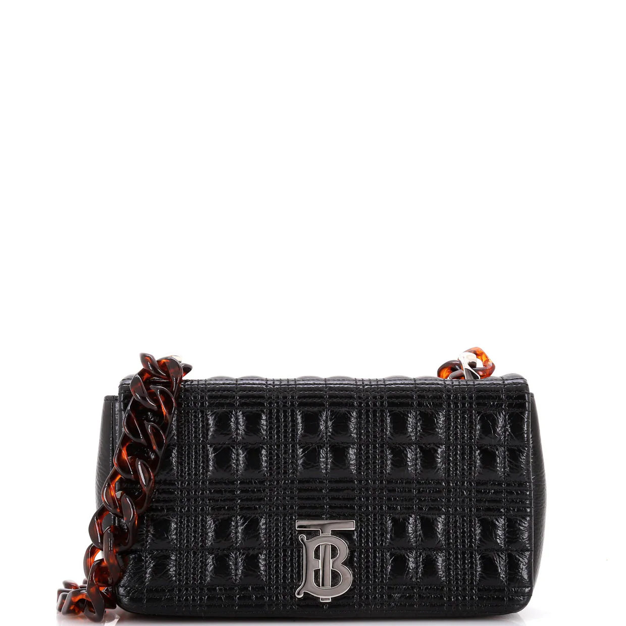 Lola Shoulder Bag Quilted Patent with Resin Small - Deep Luxury