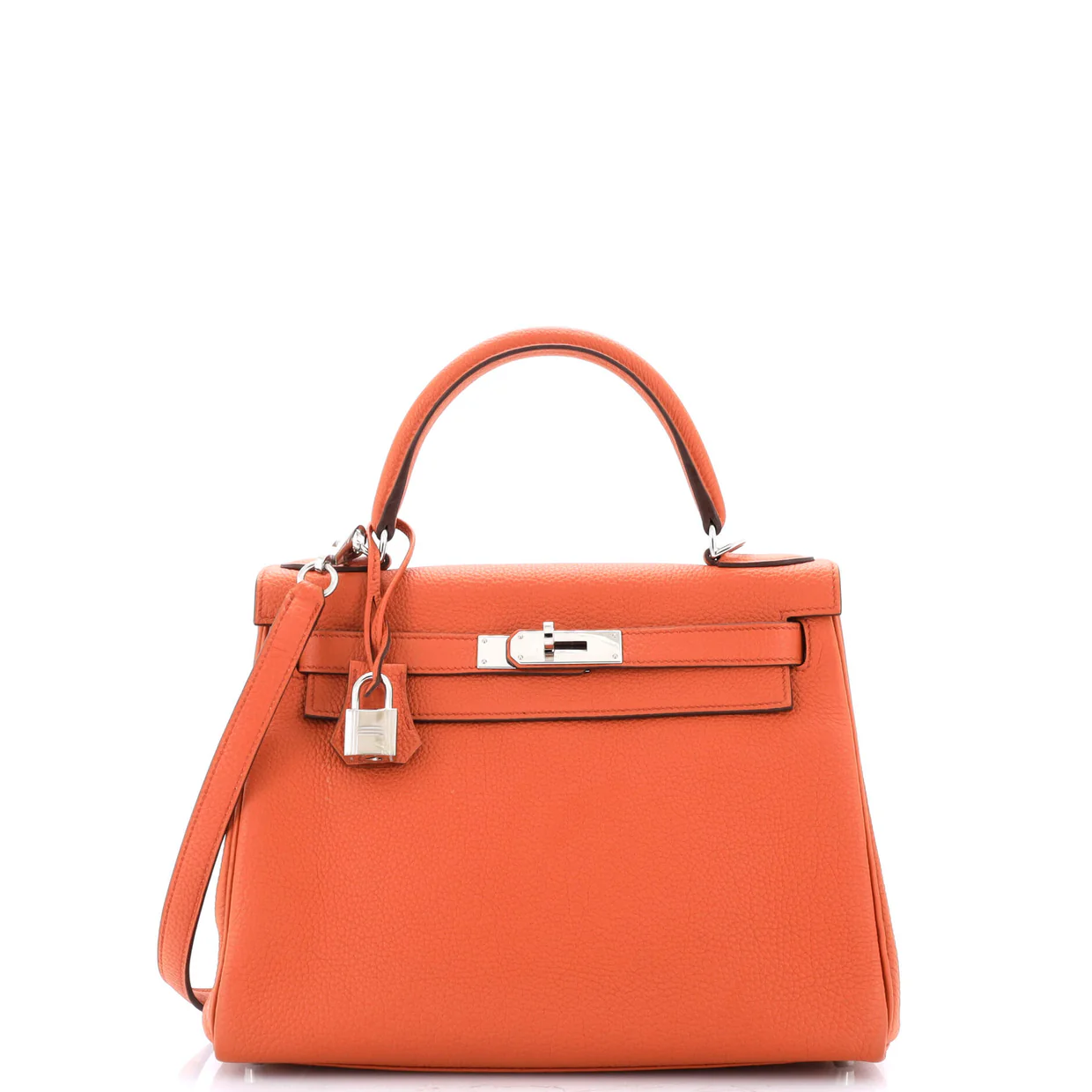 Kelly Handbag Terre Battue Togo with Palladium Hardware 28 - Deep Luxury