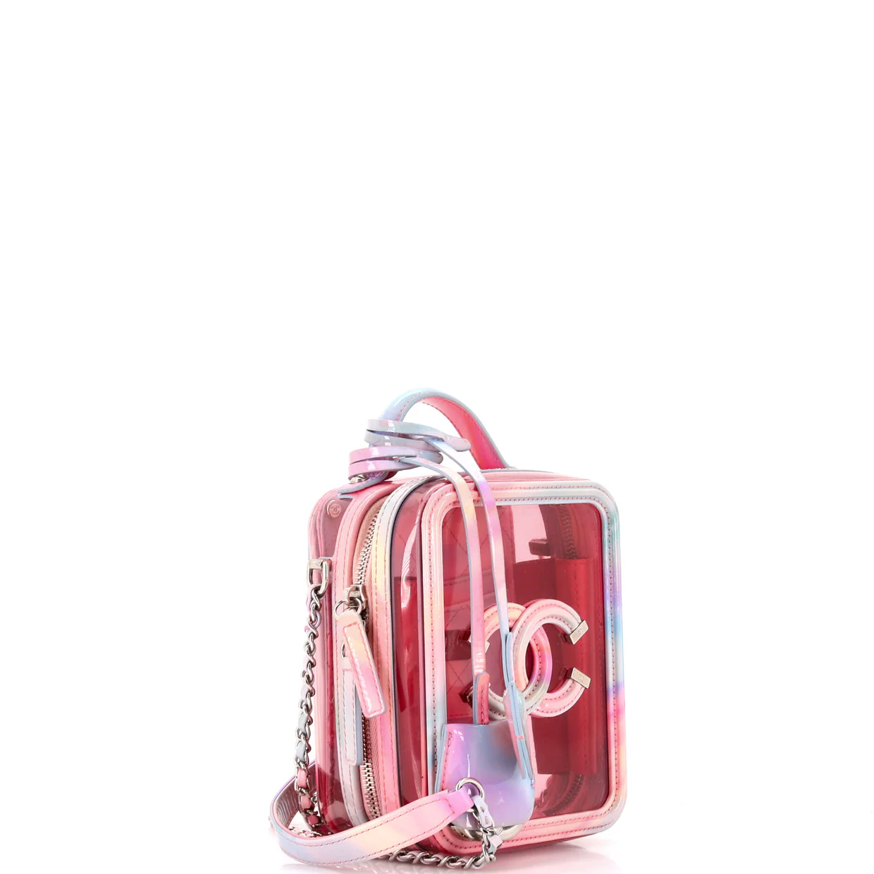 Filigree Vertical Vanity Case PVC with Lambskin - Deep Luxury