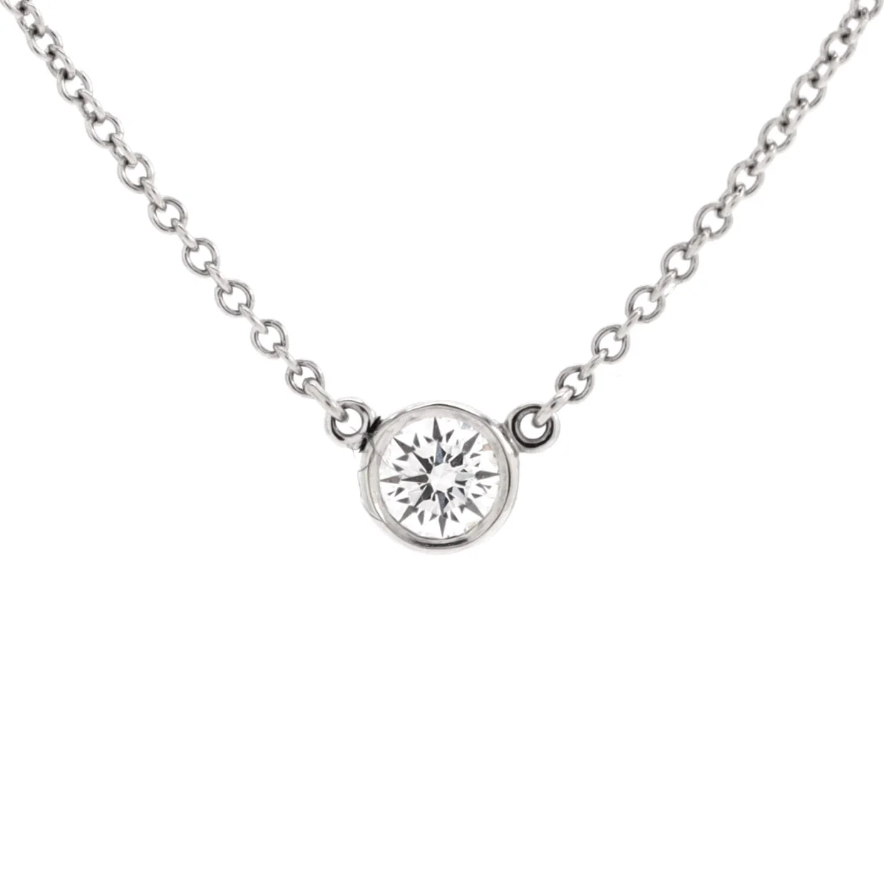 Elsa Peretti Diamonds By The Yard Pendant Necklace Platinum with Diamond 0.20-0.29CT - Deep Luxury