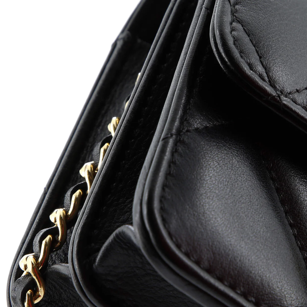 Crystal Geometric Frame CC Clutch with Chain Quilted Calfskin - Deep Luxury