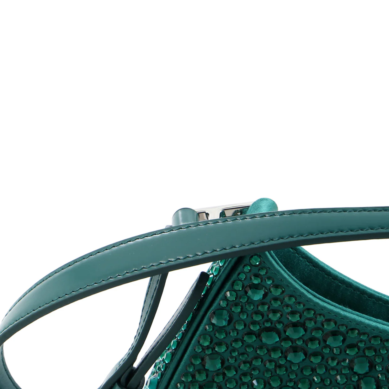 Cleo Shoulder Bag Crystal Embellished Satin Small - Deep Luxury
