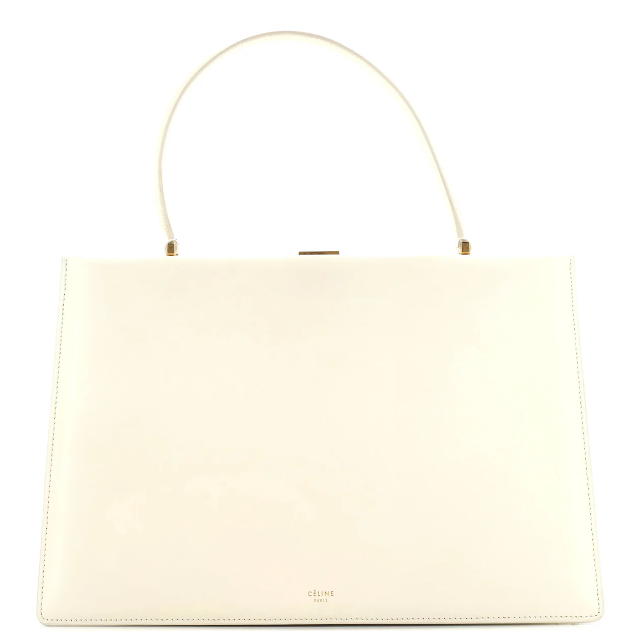 Clasp Top Handle Bag Leather Medium - Deep Luxury